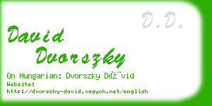 david dvorszky business card